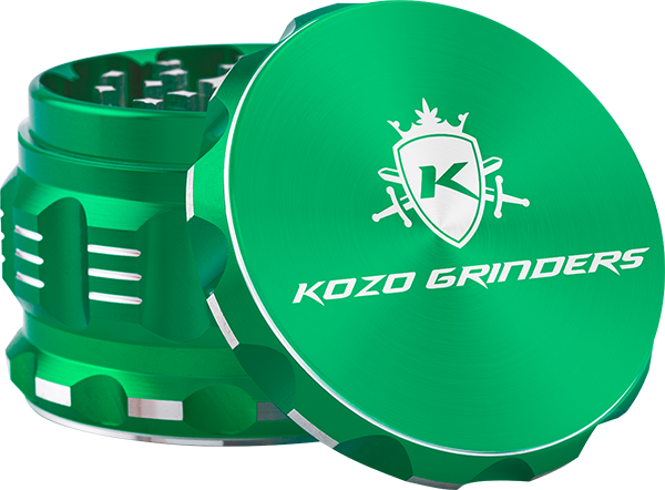 2.5 inch green grinder - with open lid