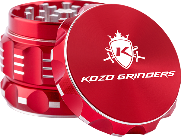 2 inch red grinder - with open lid