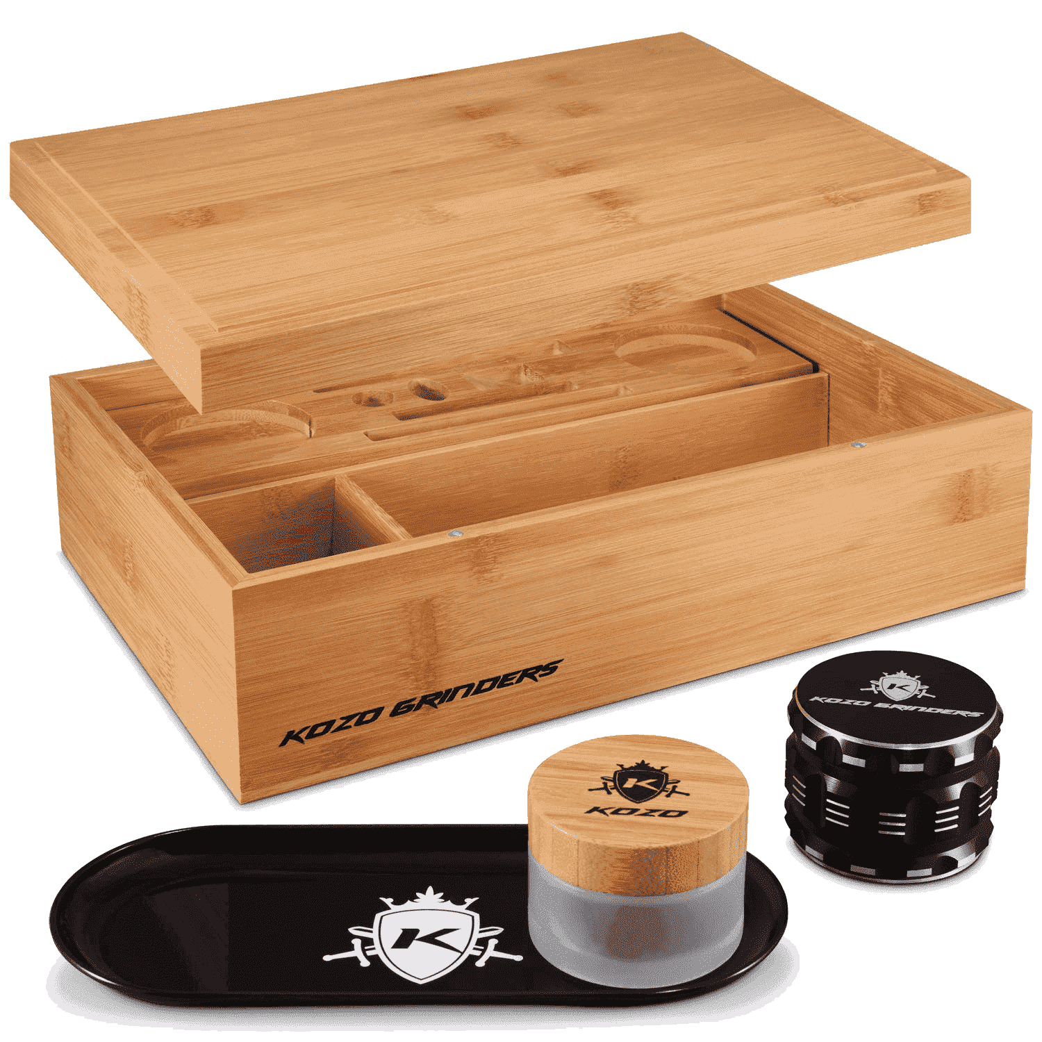 ‏Xl Wooden Magnetic Stash Box-open